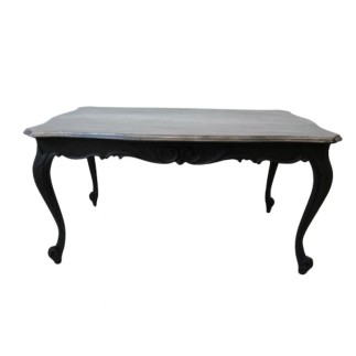 Salon tafel geschilderd in Decoration Paint Cornwall Black en Zilver