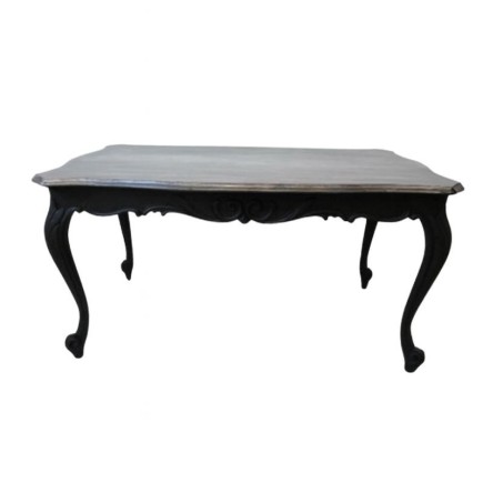 Salon tafel geschilderd in Decoration Paint Cornwall Black en Zilver