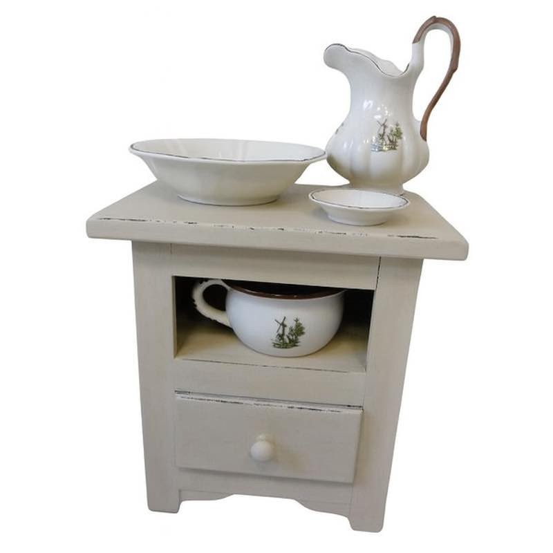 bedside table with ewer painted in Decoration Paint