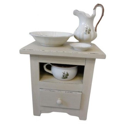 nachtkastje met lampetkan geschilderd in Decoration Paint