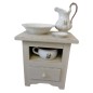 Table de Nuit avec Broc et Cuvette – Peinte avec Decoration Paint | Pièce Brocante Unique