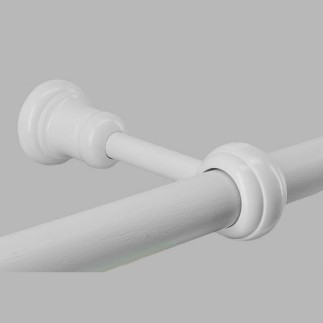 Complete wooden curtain rod 35 mm white length 150 cm