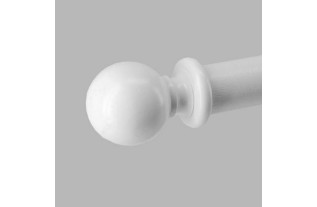 Tringle à rideaux en bois complet 35 mm blanc longueur 150 cm