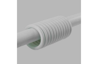 Complete wooden curtain rod 35 mm white length 150 cm