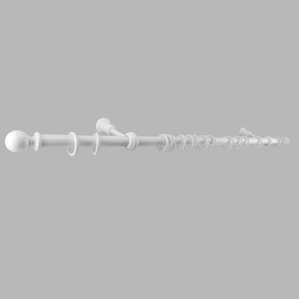 Complete wooden curtain rod 35 mm white length 150 cm