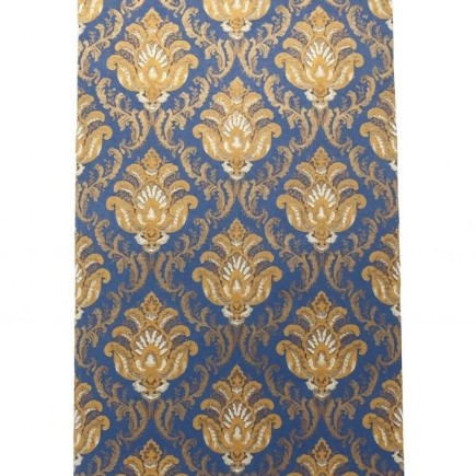 Retro Wallpaper – vintage paper in Saint Helena Blue and Gold