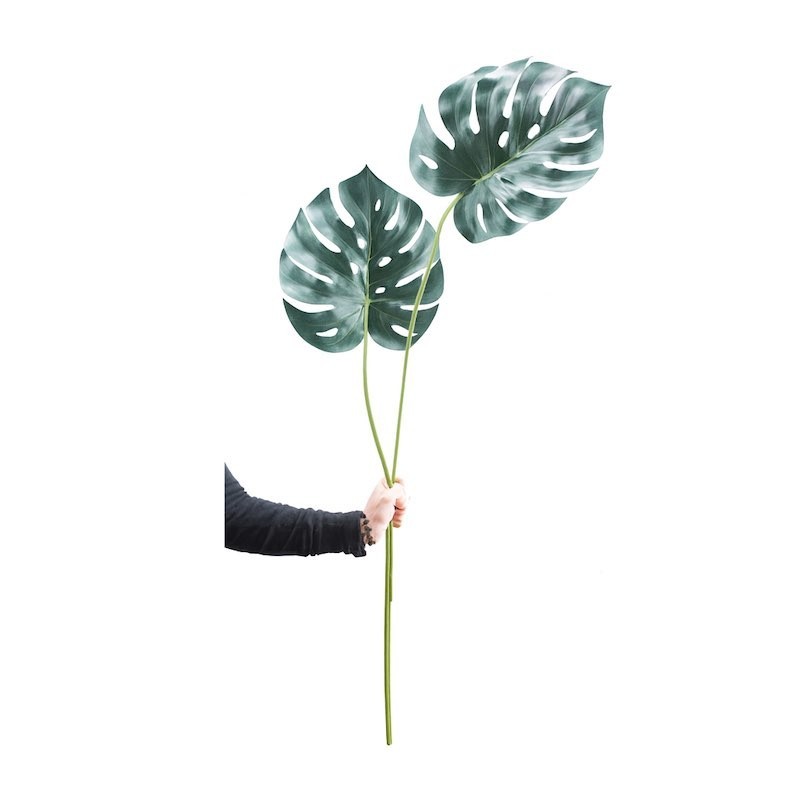 Set de 2 feuilles de Monstera en soie – Symbolique botanique et caractère (108 cm)