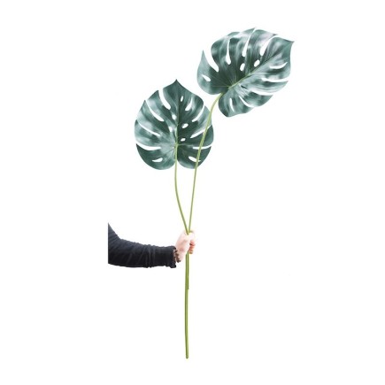 Set van 2 Zijden Monstera Bladeren – Botanische Symboliek met Karakter (108 cm)