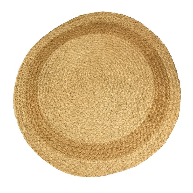 Rond vloerkleed kokos diameter 90 cm kleur naturel
