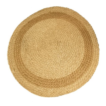 Rond de sol tapis de noix de coco diamètre de 90 cm la couleur est naturel