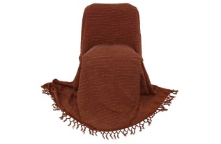 Grand Foulard Marron Chocolat  220 x 270 cm– Chaleur Intemporelle pour la Maison