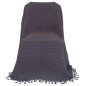 Grand Foulard Oud Grijs met Geweven Bruine Draad – Zachte Country Sfeer (220 × 270 cm)