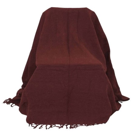 Grand Foulard Mocha Brown – Warm Country Atmosphere & Timeless Softness (220 × 250 cm)