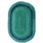 Tapis de bain ovale vert et bleu 60 x 90 cm