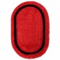 Badmat rood zwart ovaal 60 x 90 cm