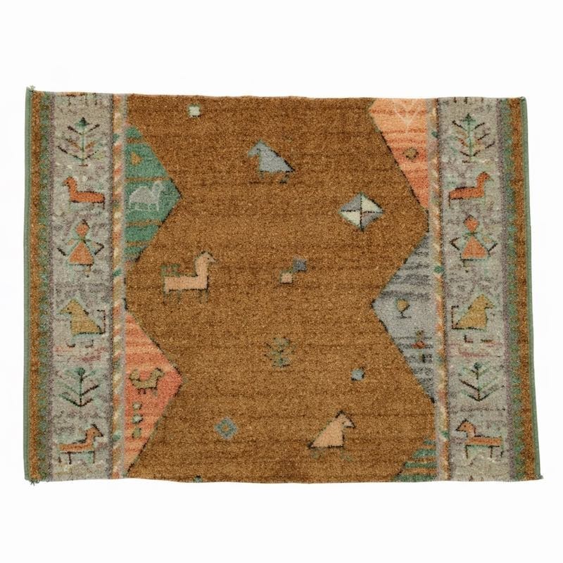 Marron gris vert mat avec dessin 62 x 79 cm Marron gris vert mat avec dessin 62 x 79 cm