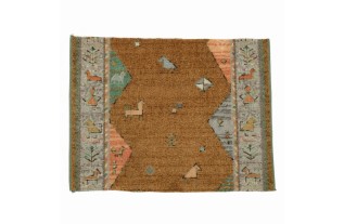 Marron gris vert mat avec dessin 62 x 79 cm