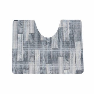 Tapis de toilette bois bleu 65 x 50 cm