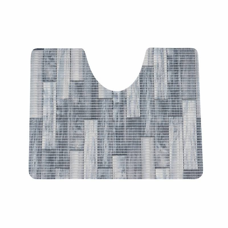 Tapis de toilette bois bleu 65 x 50 cm