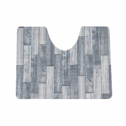 Tapis de toilette bois bleu 65 x 50 cm