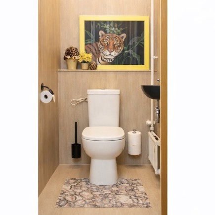 Toilet mat brown marbled 65 x 50 cm