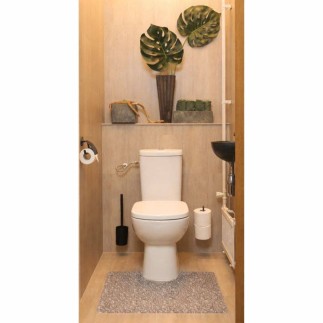 Brown toilet mat with ribbed texture – 65 × 50 cm