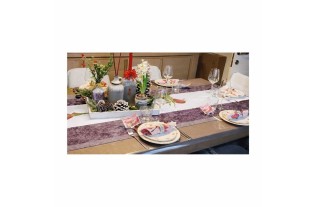 Decoratieve Fiber Polyester Aubergine – Luxe Accent per Meter (60 cm breed)