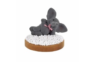 Éléphant Décoratif avec Biscotte et Grosses Perles de Sucre – Accent Naissance (env. 12 cm)