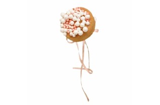Rusk with Sugar Pearls and Bow White/Rose – Decorative Accessory (4 × 20 cm)