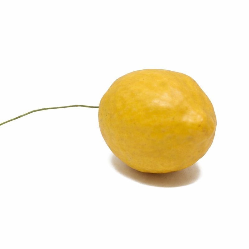 Citron Décoratif sur Fil Métallique – Jaune (6 × 4 cm)
