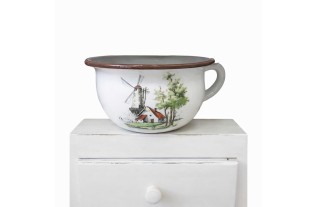Table de Nuit avec Broc et Cuvette – Peinte avec Decoration Paint | Pièce Brocante Unique
