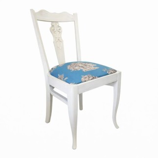 Chaise Victorienne – Snow White avec Assise Toile de Jouy