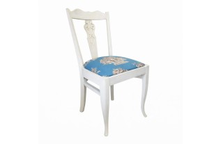 Victorian Chair – Snow White with Toile de Jouy Seat