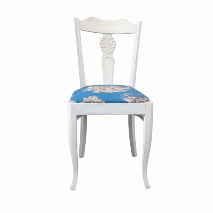 Chaise Victorienne – Snow White avec Assise Toile de Jouy