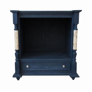 Unieke kast met berkenhout – handgeschilderd in Verdure Blue