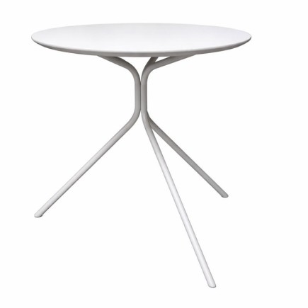 Rond metalen tafeltje – geverfd in Casper Blue