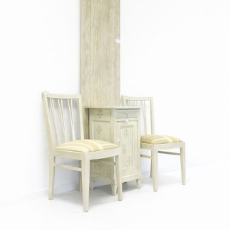 Set van 2 vintage stoelen uit de jaren 50 – Old White met patina
