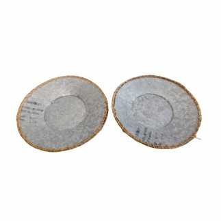 Metalen Ronde Schalen met Touwafwerking – Set van 2 (Ø 40 cm)