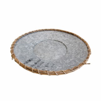 Metalen Ronde Schalen met Touwafwerking – Set van 2 (Ø 40 cm)