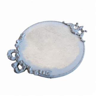 Unique Mirror Painted in Casper Blue – Versatile Decoration | H 23 × W 28 cm