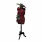 Vintage Paspop – Handgedrapeerd in Rode Panterstof | Hoogte 145 cm