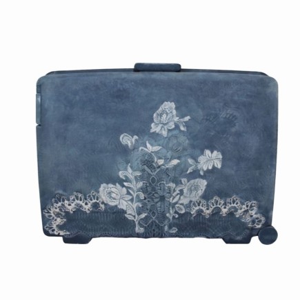 Valise peinte en couleur Verdure Blue