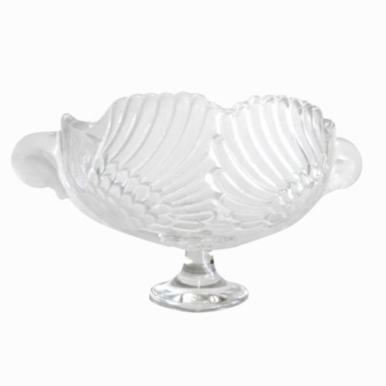Elegant Vintage Glass Decorative Bowl with Relief Design Timeless Luxury