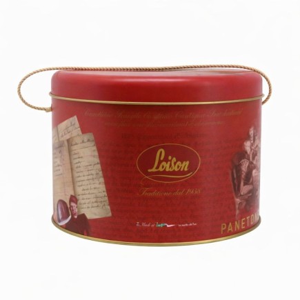 Empty Loison Panettone Tin – Authentic Italian Storage | Ø 22 x H 17 cm