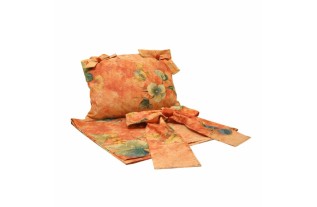 Ensemble Campagne Fait Main : Nappe, Coussin et Nœud Décoratif