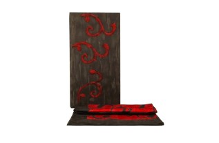 Handgemaakte Decoratiecompositie met Wandpaneel en Tafelkleed