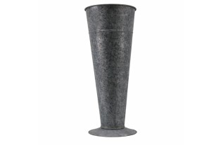 Robuuste Zinken Vaas met Voet – Tijdloos & Karaktervol