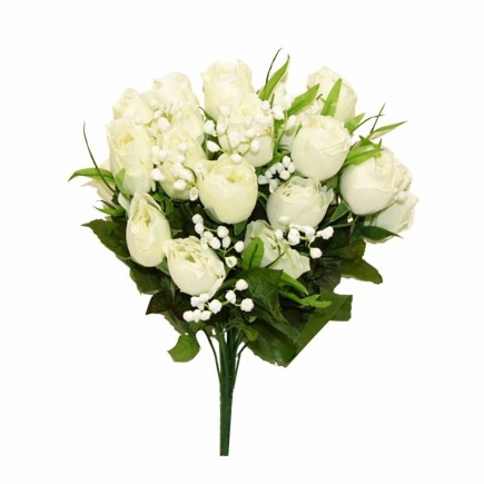 White Rose Flower Bouquet – Timeless Softness and Elegance | 45 cm