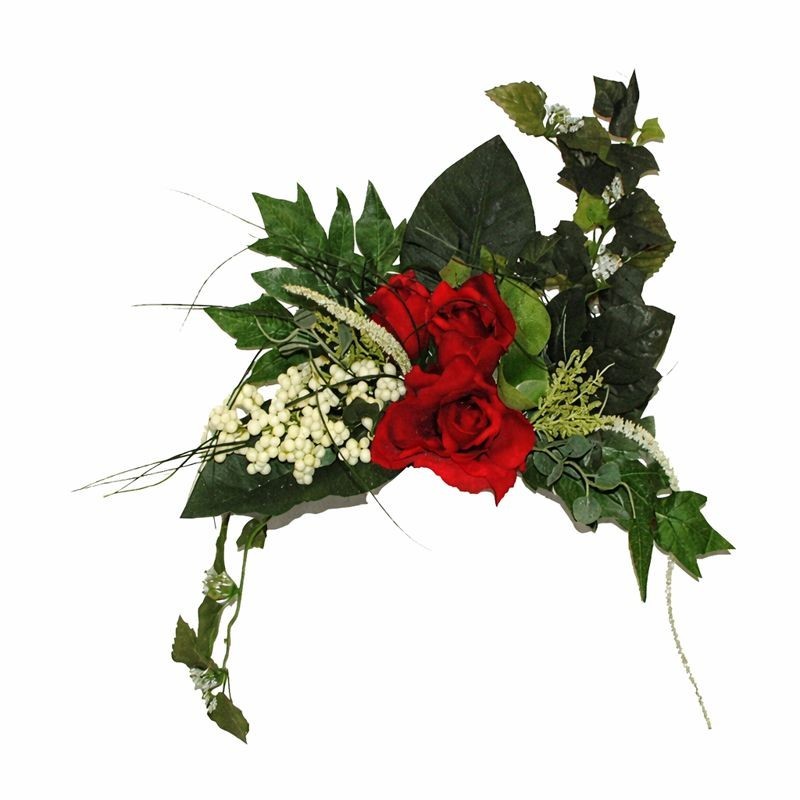 Zijde Bloemenboeket Rood – 30 cm