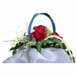 Bouquet de Fleurs en Soie Rouge – 30 cm